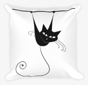 Cool Cat - Hanging On - Square Pillow - Scratch #1147762