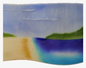 Large Double Curve Opaque Landscape - Watercolor Paint #1148510