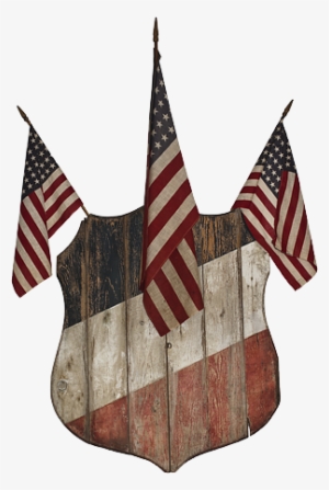 Flag Holder In The Form Of A Shield, Painted Red, White - Flag Of The United States #1148786