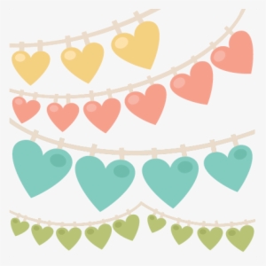 Heart Swag Banners Svg Scrapbook Cut File Cute Clipart - Heart Banner Clip Art #1150154