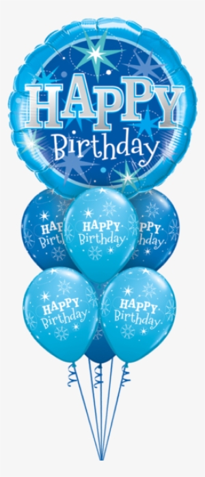 Blue Sparkle Birthday - Blue Happy Birthday Balloons #1150325