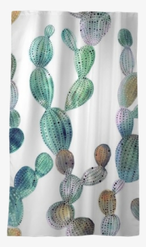 Cactus Pattern In Watercolor Style Blackout Window - Watercolor Painting #1150924