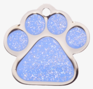 Light Blue Sparkle Paw Print Small - Bow Wow Tags - Fashion Range 1 #1150950