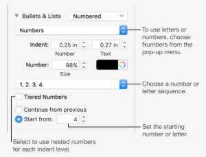 Controls For Changing The Number Style And Spacing - Poner En Pages El Numero De Palabras #1150982