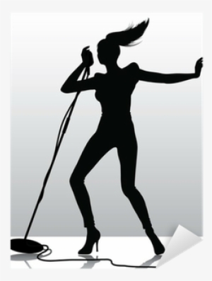 Silhouette Of A Girl Singing #1154504