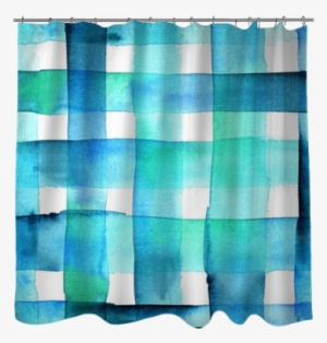 Seamless Abstract Watercolor Texture With Teal Blue - Tartan #1155070