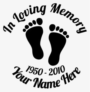 In Loving Memory Baby Footprints Sticker - Loving Memory Heart Sticker #1155650