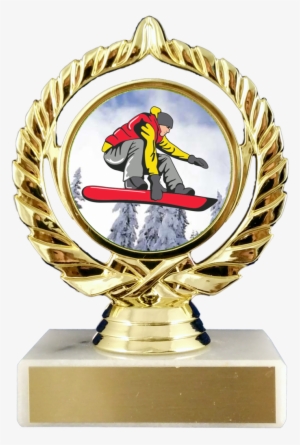 Snowboarding Logo Trophy On Marble Base - Marble #1159580