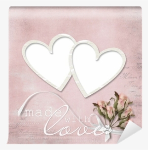Vintage Elegant Frame With Rose And Heart Wall Mural - Ευχετηριεσ Καρτεσ Για Γαμο #1159827