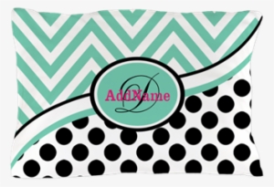 Mint Chevron Black Dots Monogram Pillow Case #1159849