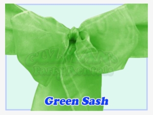 Green Sash Description - Organza Sash Silver (10 Pack) #1161065