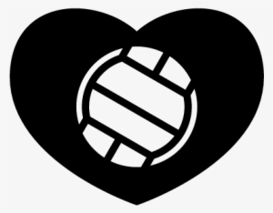 Volleyball Ball In A Heart Vector - Volleyball And Heart #1161504