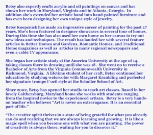 Betsy Also Expertly Crafts Acrylic And Oil Paintings - Painting #1161759