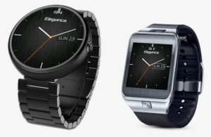 Elegance Watch Face On Moto 360 And Samsung Gear - Moto 360 - Black (23 Mm Metal Band) #1163668
