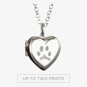 Paw Print Heart Locket Necklace #1164368