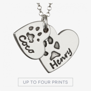 Descending Paw Print Heart Necklace #1164415