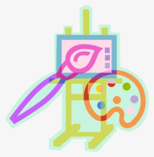 Vector Illustration Of Visual Arts Artist's Easel With - Education #1165162