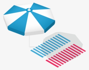 Sunshade And Striped Towels Png Clip Art - Teth #1165716