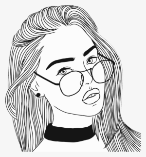 Girl Cool Nice Tumblr Outlines Sticker Ica Cool Outlines - Line Art #1166914