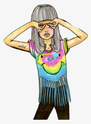 Vintage Girl Drawing Png At Getdrawings - Valfre Hippie #1167214