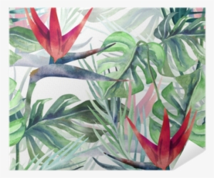 Exotic Plant Seamless Pattern - Watercolor Painting #1167580