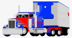 Optimus Prime Truck Mode With Trailer By Eric - Optimus Prime Truck Drawing #1168633