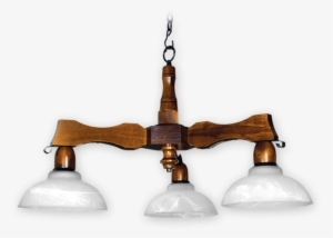 Araña Colgante De Madera Rustica Nogal Murano Bombe - Wood #1168666