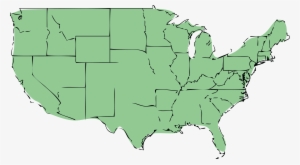 Free Clipart Of A Green United States Map - Us Cartoon Map #1169278
