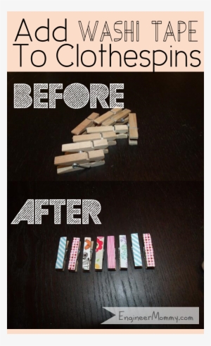 Add Washi Tape To Clothespins - Clothespin #1169367