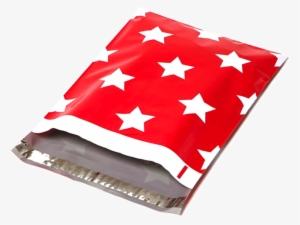 Designer Mailers Red Stars Poly Mailers - Upaknship 100 10x13 Red Stars Designer Poly Mailers #1170917