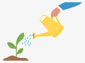 Hand Holding Watering Can, Pouring Water On Small Plants - 물 뿌리개 Png #1171001