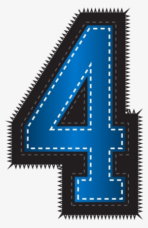 Sport Style Number Png Clip Art Image - Number Four In Blue #1171944