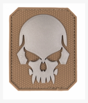 Pvc 3d Skull Patch With Hook & Loop Closure - Pvc Velcro Skull Ubacs Badge, Mtp Tan #1172279