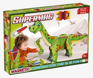 Supermag 3d Brontosaurus - Active Play Plastwood Supermaxi Glow In The Dark Magnetic #1172991
