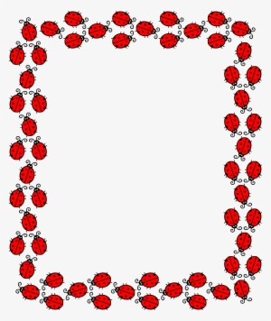 Clipart Frames Ladybug - Red And White Frame Template #1173047