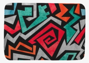 Watercolor Graffiti Seamless Pattern - Watercolor Geometric Abstract Background #1174928