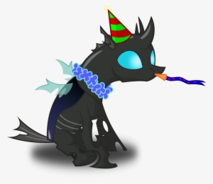 Zimvader42, Changeling, Hat, Lei, New Years Eve, Noisemaker, - Happy Birthday Mlp Changeling #1177220