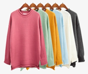 Itgirl Shop Candy Colors Knit O-neck Sweaters Aesthetic - Sweaters Colors #1178054