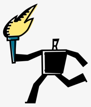 Vector Illustration Of Runner Carries Olympic Torch - Vector Graphics #1178645