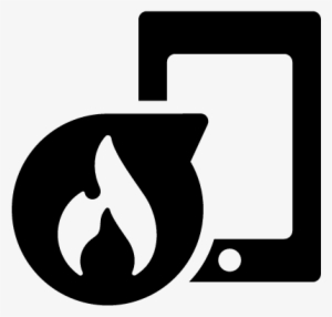 Smartphone With Flame Vector - Smartphone #1178848