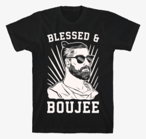 Blessed And Boujee White Print Mens T-shirt - Wanna See You Cry #1179130