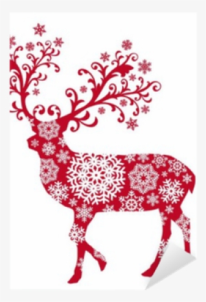 Christmas Deer With Ornaments And Snowflakes, Vector #1179823