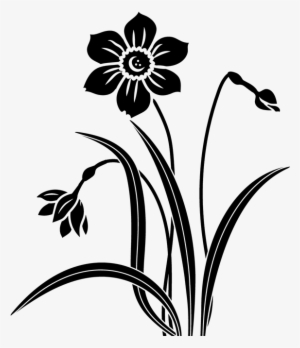 Svg Black And White Flowers Png Pinterest - Flower #1180555