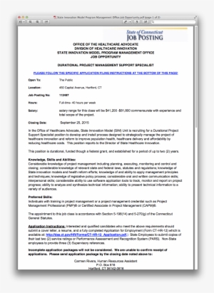 State Innovation Model Program Management Office Job - Cloud Computing #1180655
