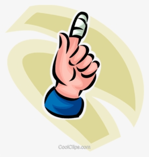 Person With A Bandage On Their Finger - Finger Using Band Aid Clipart #1183023