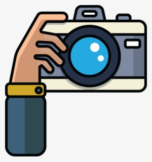 710 Cartoon Illustration Of Hand With Camera - Clipart Camera #1185948