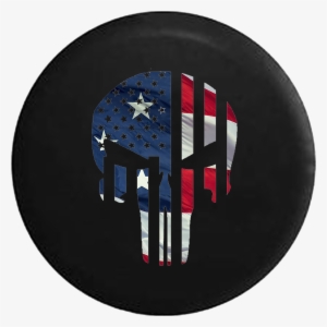 Tactical American Waving Flag Patriot Skull - Emblem #1186057