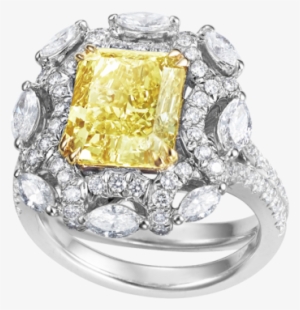 Radiant Cut Fancy Yellow Diamond Ring - Ring #1188932