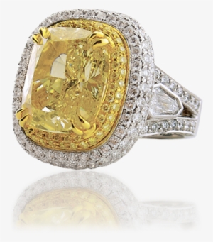 10 Carat Cushion Cut Fancy Yellow Diamond Ring - Pre-engagement Ring #1188952