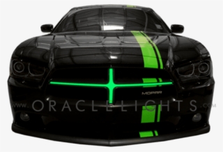 Illuminated Grill Crosshair Charger - Black And Green Dodge Charger #1189323